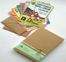 Load image into Gallery viewer, Vintage notecard selection featuring images of archival match programme covers