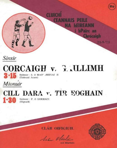 1973 All-Ireland Football Final Match Programme Cover. 