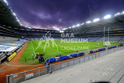 View of Croke Park, from Hill 16, before the sliotar is thrown in for the 2020 All-Ireland Senior Hurling Final.
