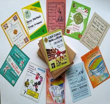 Load image into Gallery viewer, Vintage notecard selection featuring images of archival match programme covers
