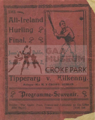 1913 All-Ireland Hurling Final Programme Cover 