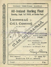 Load image into Gallery viewer, 1935 All Ireland Hurling Final Programme Cover 

