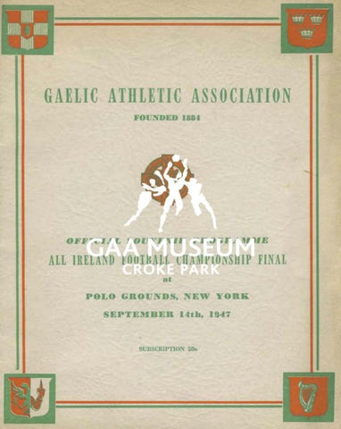 1947 All-Ireland Football Final Match Programme Cover