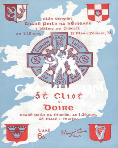 1958 All-Ireland Football Final Match Programme Cover