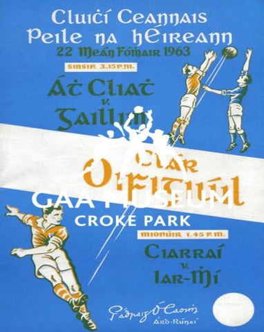 1963 All-Ireland Football Final Match Programme Cover.