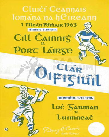 1963 All-Ireland Hurling Final Match Programme Cover.