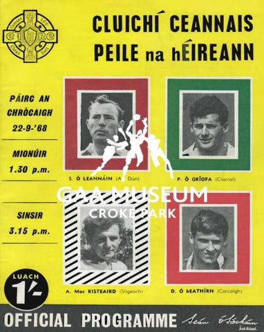 1968 All-Ireland Football Final Match Programme Cover