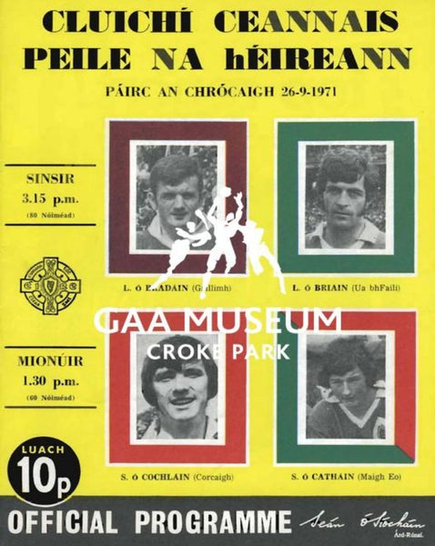 1971 All-Ireland Football Final Match Programme Cover