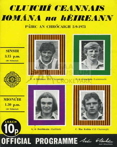 1973 All-Ireland Hurling Final Match Programme Cover