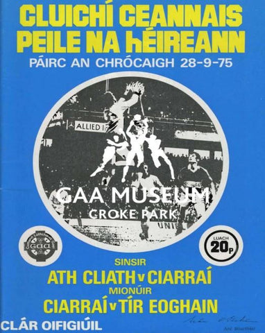 1975 All-Ireland Football Final Match Programme Cover 