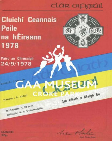 1978 All-Ireland Football Final Match Programme Cover