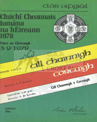 1978 All-Ireland Hurling Final Match Programme Cover. 