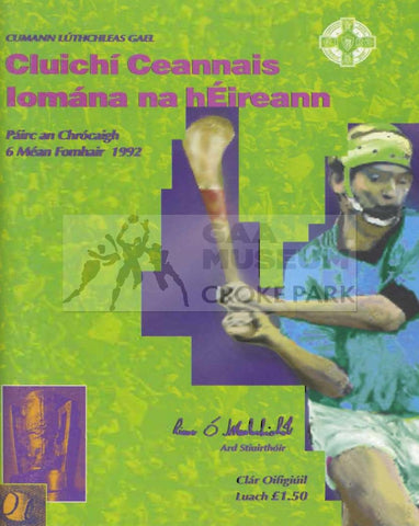 1992 All-Ireland Hurling Final Match Programme Cover. 