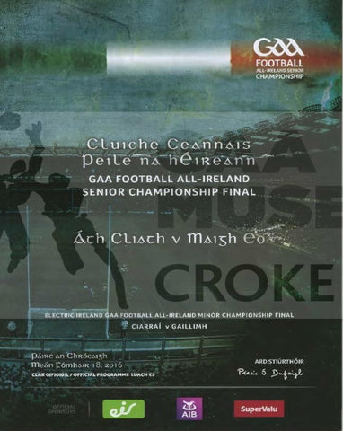 2016 All-Ireland Football Final Match Programme Cover 