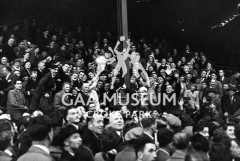 John Mangan, Galway Captain, lifting the Sam Maguire Cup in 1956