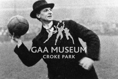 Eamon De Valera throwing in a football during a Republican Dependents Fund match at Croke Park. 