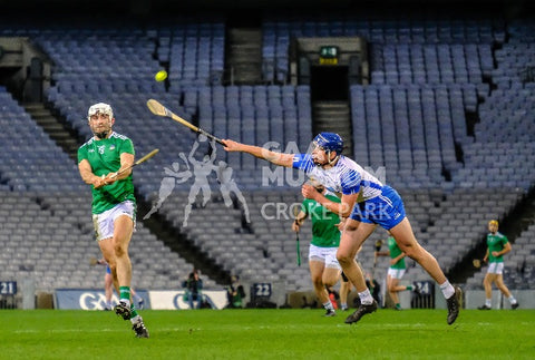 Attempted block during the 2020 All-Ireland Senior Hurling Final