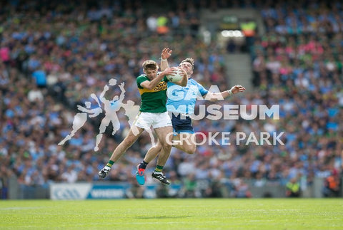 Kerry and Dublin players contest a high ball during the 2019 All-Ireland Senior Football Final