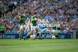 Dublin's Jack McCaffrey being closely watched by Kerry players during the 2019 All-Ireland Senior Football Final. 