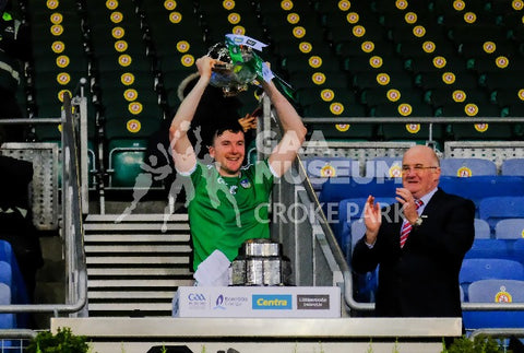 Limerick Captain Declan Hannon lifts the Liam McCarthy Cup following Limerick's victory in the 2020 All-Ireland Senior Hurling Final