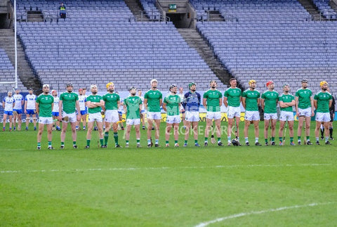 Limerick and Waterford teams before the 2020 All-Ireland Senior Hurling Final