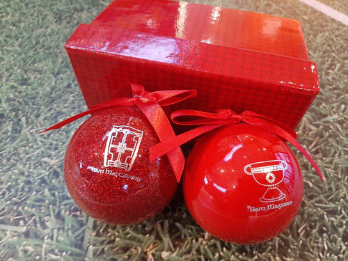 Christmas decorations featuring images of the Sam Maguire and Liam MacCarthy Cups