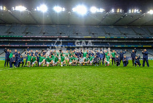 The victorious Limerick team following the 2020 All-Ireland Senior Hurling Final